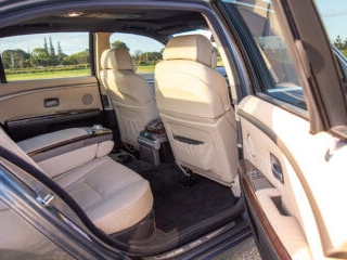 BMW 750 Li Grey rear interior shot